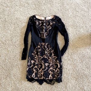 Jessica Simpson black lace overlay dress 2